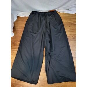 NWT Uoozee Black Pull On Wide Leg Drawstring Pants
